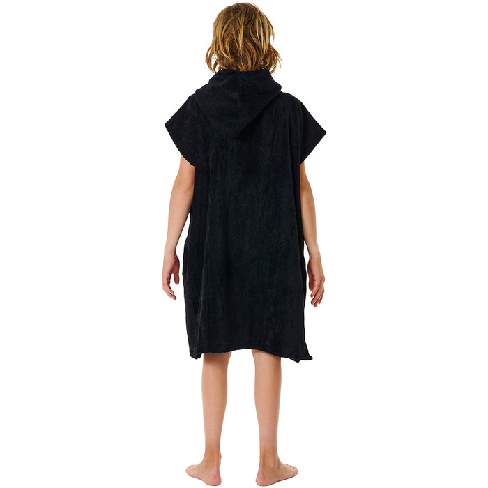 2024 Rip Curl Junior Logo Hooded Towel Changing Robe / Poncho 009BTO - Black